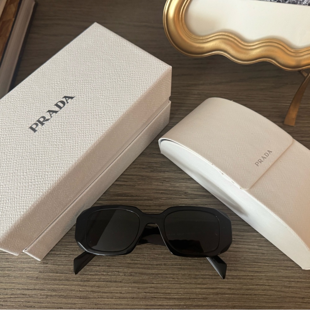 Prada Symbole Black Sunglasses with Case and Box